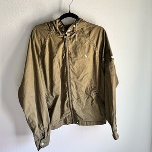 Polo by Ralph Lauren Olive Hooded Utility Jacket in Large